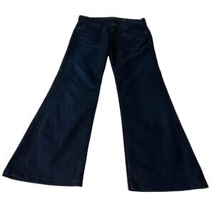 7 For All Man Kind Dojo Jeans Women's Dark Wash Flare Low Rise Size 27